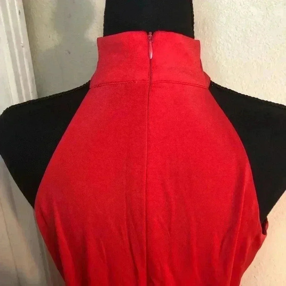 🔥💃🏻High Neck Fringe Red Party Dress💃🏻🔥Large and Small - Picture 11 of 16